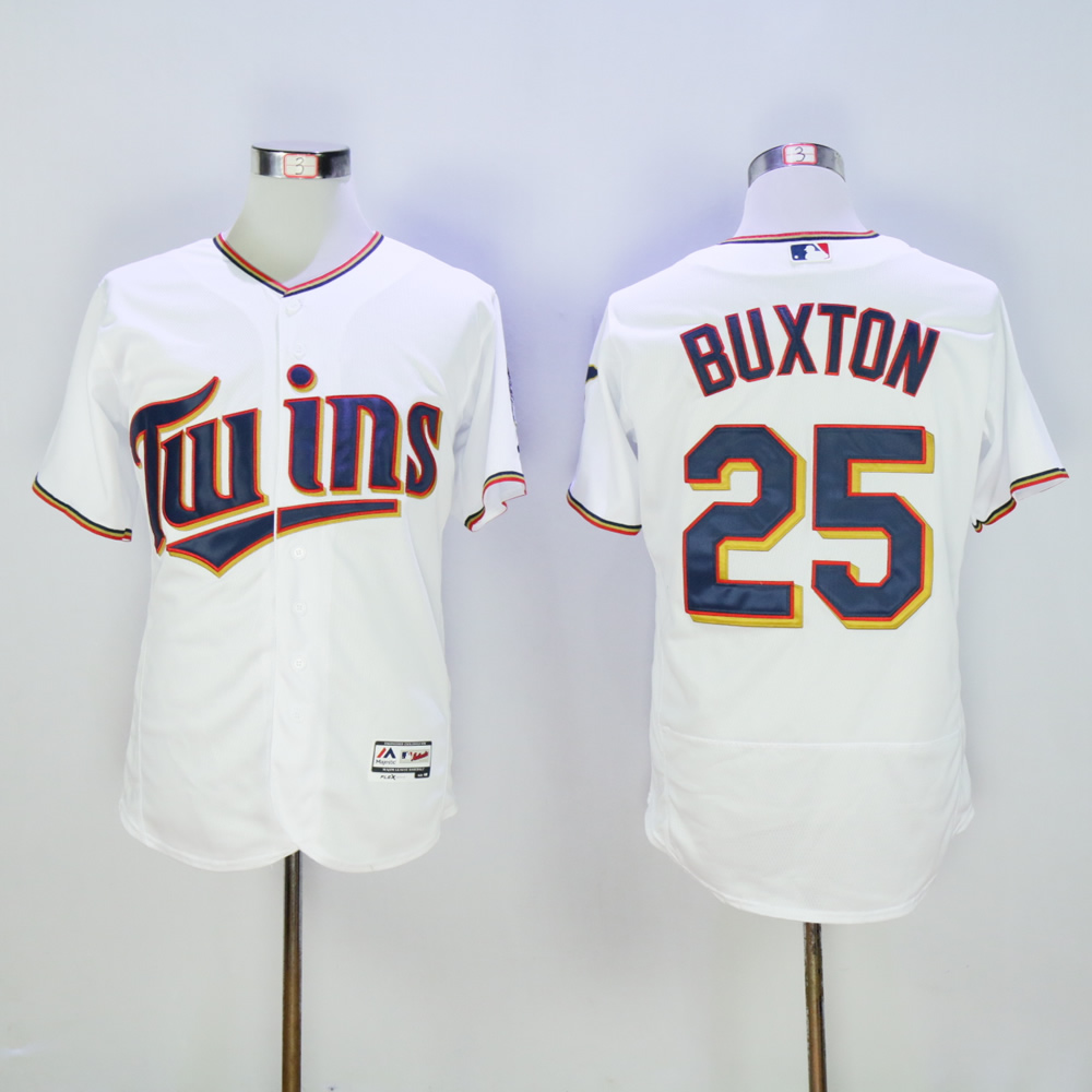 Men Minnesota Twins #25 Buxton White MLB Jerseys->minnesota twins->MLB Jersey
